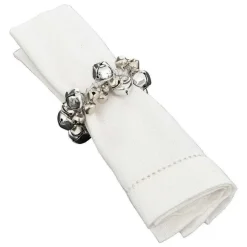 Store RETIF Lot De 2 Ronds De Serviette Grelots Argent En M Tal