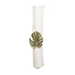 Cheap RETIF Lot De 4 Ronds De Serviettes Feuille De Palmier Dore