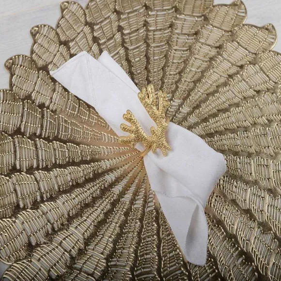 Discount RETIF Lot De 4 Ronds De Serviettes Corail