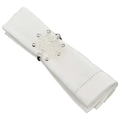Store RETIF Lot De 2 Ronds De Serviette Flocons Argent En M Tal