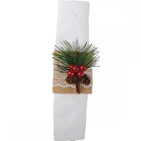Hot RETIF Lot De 4 Ronds De Serviettes Houx