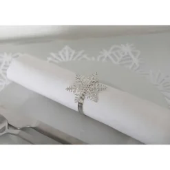 Best Sale RETIF Lot De 4 Ronds De Serviettes Flocon Argent