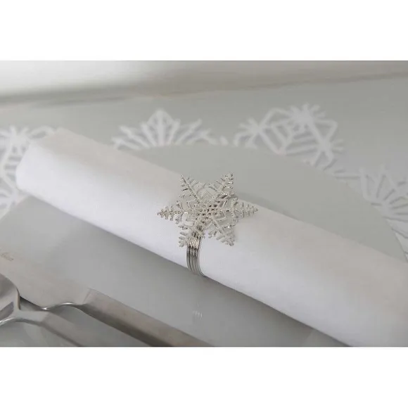 Best Sale RETIF Lot De 4 Ronds De Serviettes Flocon Argent