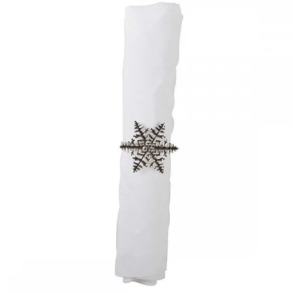 Best Sale RETIF Lot De 4 Ronds De Serviettes Flocon Argent