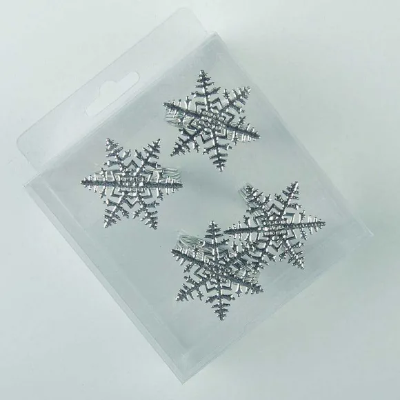 Best Sale RETIF Lot De 4 Ronds De Serviettes Flocon Argent