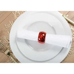 Cheap RETIF Lot De 4 Ronds De Serviettes Uni Rouge