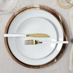 Fashion RETIF M Nag Re 16 Pi Ces En Inox Dor Et Blanc