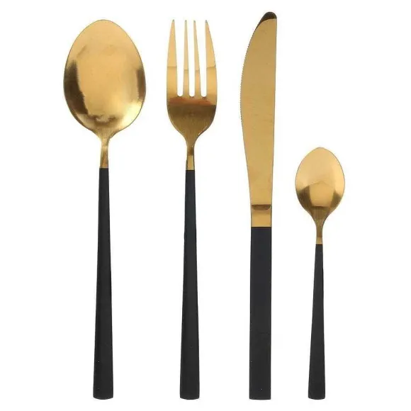 Discount RETIF M Nag Re Inox 16 Pi Ces Manche Noir Table Chic