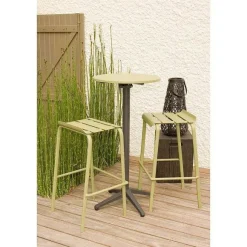 Best Sale RETIF Mange Debout Alicante Aluminium Plateau Rond Vert Jonc