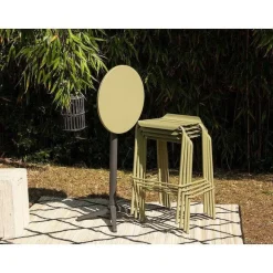Best Sale RETIF Mange Debout Alicante Aluminium Plateau Rond Vert Jonc