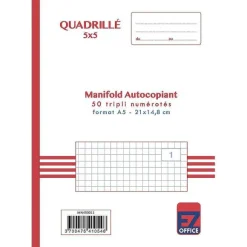 Best Sale RETIF Manifold Autocopiant Quadrill 5X5 Format A5 50 Tripli Par Lot De 2