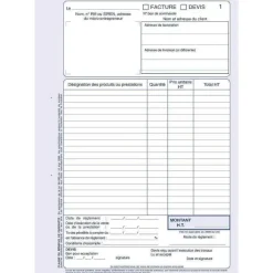 Fashion RETIF Manifold Facturier Micro-Entrepreneur 50 Dupli 210X297Mm