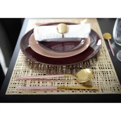 Hot RETIF Menagere 24 Pi Ces Dore Et Rose 18/10