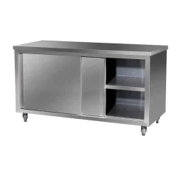 Shop RETIF Meuble Bas Avec Roues Et Portes 60X120X85Cm Inox