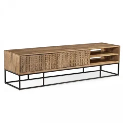 Cheap RETIF Meuble Bas De Pr Sentation En Manguier Massif Sculpt
