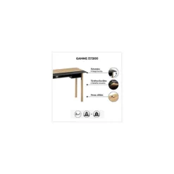 Online RETIF Meuble Console Extensible Et Bureau En Bois Beige Et Gris H80Cm