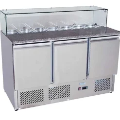 Clearance RETIF Meuble De Pr Paration Pour Pizza Sur Pieds Avec Pr Sentoir Vitr Pour Bacs Gn