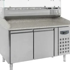 Fashion RETIF Meuble De Pr Paration Pour Pizza 2 Portes Avec Pr Sentoir Vitr Pour Bacs Gn