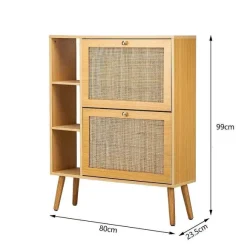 Discount RETIF Meuble Entr E A Chaussures Rotin 2 Tiroirs 80 (X 2)4X99 (Cm)