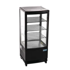 Store RETIF Mini Vitrine R Frig R E 4 Faces Vitr Es Poser Noire 86 L