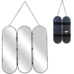 Online RETIF Miroir Allonge Tryptique Avec Cha Ne Noir 48X0.5X52Cm M4