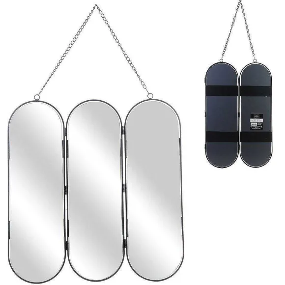 Online RETIF Miroir Allonge Tryptique Avec Cha Ne Noir 48X0.5X52Cm M4