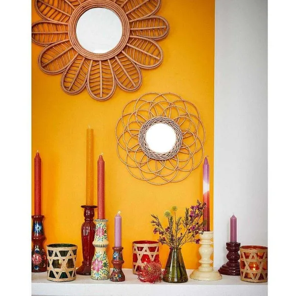 Discount RETIF Miroir Fleur En Rotin 48Cm