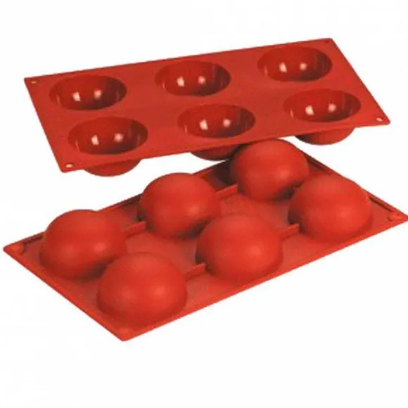 New RETIF Moule Demi Sph Re Diam Tre 4X2 Cm Silicone Rouge 17,5X30 Cm - Par 1