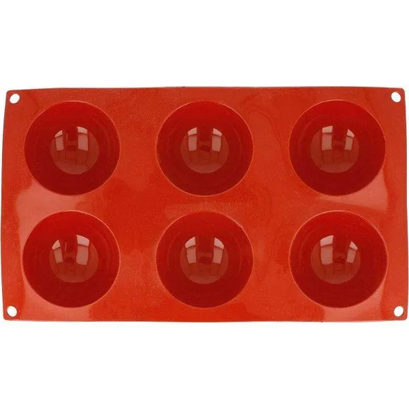 New RETIF Moule Demi Sph Re Diam Tre 4X2 Cm Silicone Rouge 17,5X30 Cm - Par 1