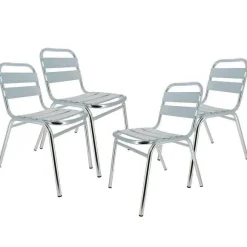Hot RETIF Pack 4 Chaises D'Ext Rieur Bruxelles En Aluminium