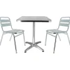 Fashion RETIF Pack Table Carr E Et 2 Chaises D'Ext Rieur Bruxelles En Aluminium
