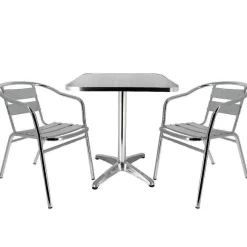 Cheap RETIF Pack Table Carr E Et 2 Fauteuils D'Ext Rieur Bruxelles En Aluminium