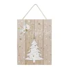 Hot RETIF Pancarte Joyeux No L En Bois Avec Sapin Blanc Et D Co Paillet E Dor E H40Cm