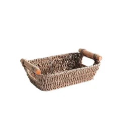Shop RETIF Panier Anses Bois Rectangle L26Xp17Xh7Cm