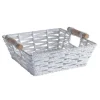 Hot RETIF Panier Carr Blanc Avec Anses En Bois L.26Xp.26Xh 9Cm