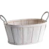 Best RETIF Panier Ovale Bois Blanc Avec Anses L25Xp19Xh12Cm