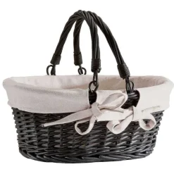 Hot RETIF Panier Ovale Noir - L 35Xp 29Xh 29Cm