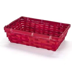 Fashion RETIF Panier Rectangulaire Bambou Rouge L25,7Xp18Xh7,5Cm