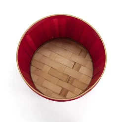 Hot RETIF Panier Rond Bambou Rouge D22Xh12,5Cm