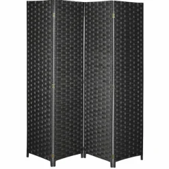 New RETIF Paravent 4 Panneaux En Nylon Noir 4 Panneaux 180X180 Cm