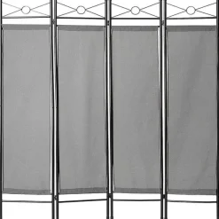 Best Sale RETIF Paravent Cloison Tissu Toile 4 Panneaux 180X160Cm Décoration Gris