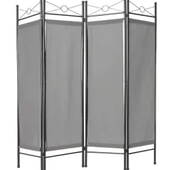 Best Sale RETIF Paravent Cloison Tissu Toile 4 Panneaux 180X160Cm Décoration Gris
