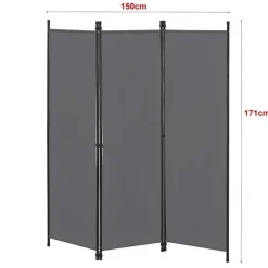 Best Sale RETIF Paravent De Confidentialit 3 Panneaux 171X150Cm Gris Fonc