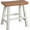Fashion RETIF Petit Banc En Bois Naturel Et Blanc. 45X30X46