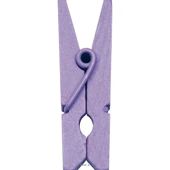 Flash Sale RETIF Pinces X12 En Bois Colore Parme H3 5Cm Lavande