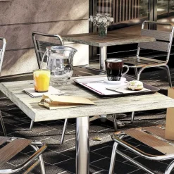 Clearance RETIF Plateau Carr De Table Ext Rieur Werzalit 60X60Cm D Cor Pond Rosa Blanc