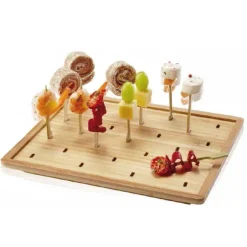 Flash Sale RETIF Plateau Pour 25 Piques Golf Bambou 25X20Cm