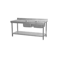 Clearance RETIF Plonge D Montable Profondeur 700 Mm Long. 1800 Mm 2 Bacs Et Gouttoir Gauche