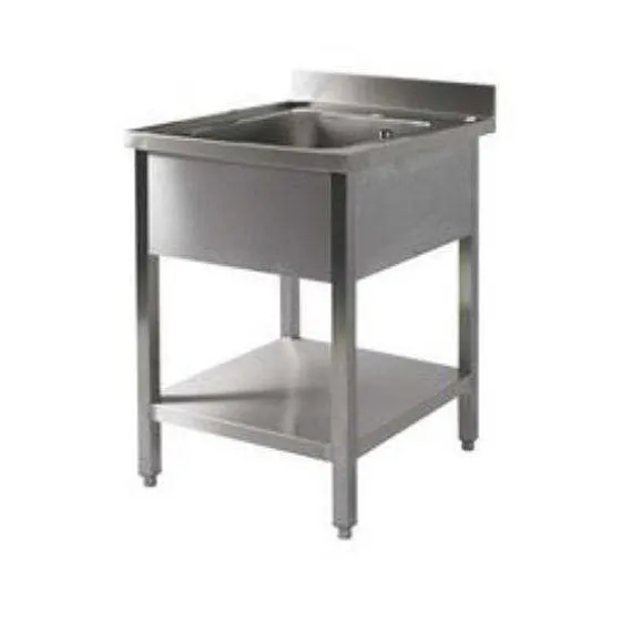 Outlet RETIF Plonge Inox Avec Dosseret Profondeur 700 Mm 1 Bac Et 1 Tag Re Sans Gouttoir