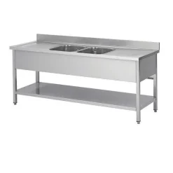 Cheap RETIF Plonge Inox Murale 2 Bacs Et 2 Gouttoirs